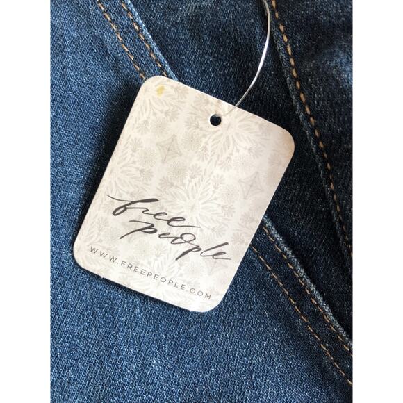 NWT WE THE FREE By Free People Level Up Slit Bootcut Blue Jeans Women's Size 31 - Picture 7 of 11